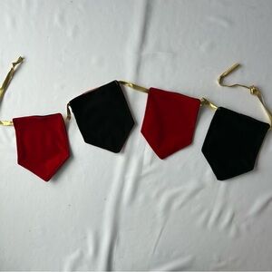 Red and Green, Purple and Pink Reversible Velvet Banner with Gold Accents